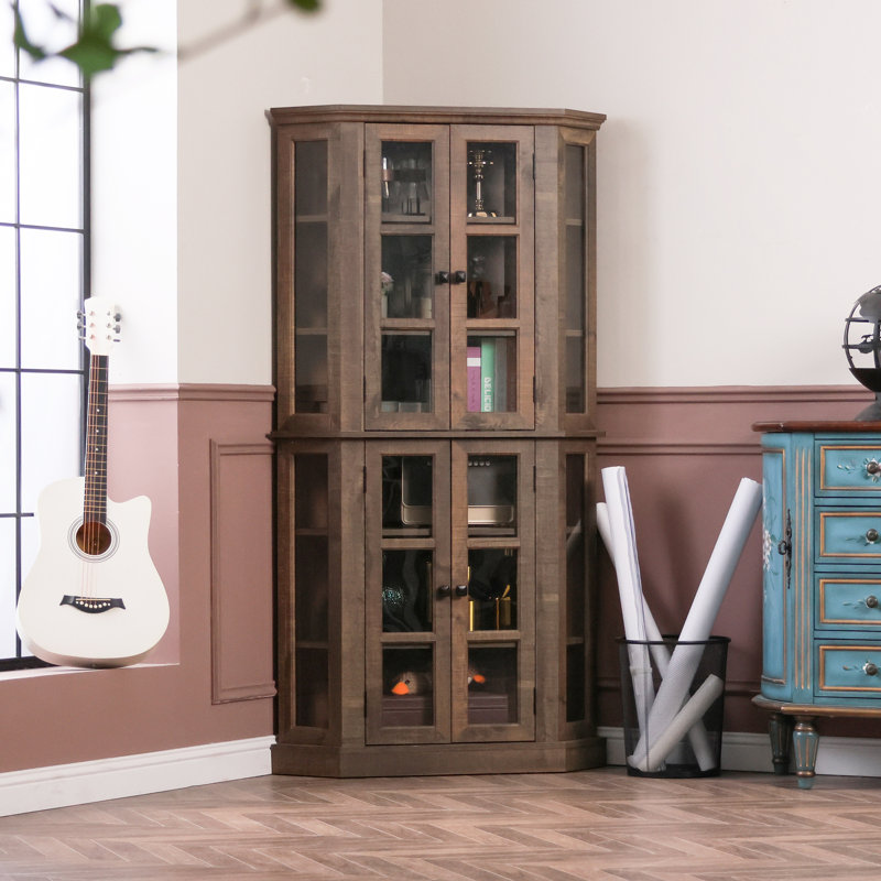 Millwood Pines Retro Hexagon Corner Dining Cabinet & Reviews | Wayfair